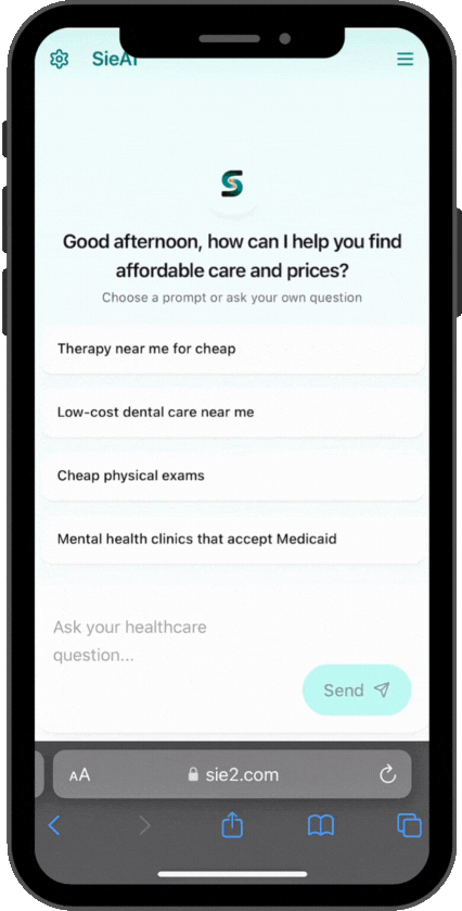 Live demo of SIE Wellness AI Copilot helping find affordable dental care